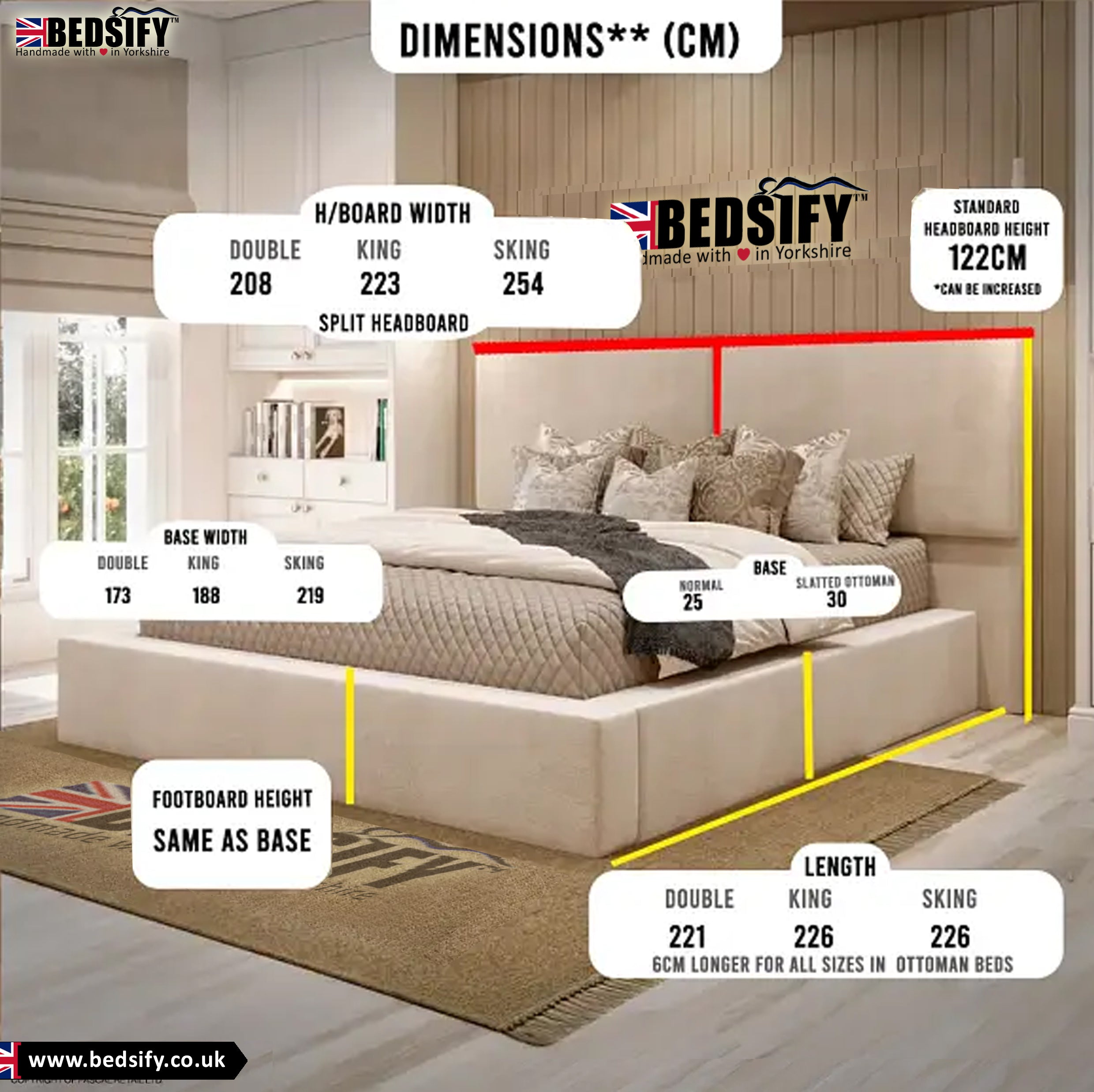 2025 Model Square Hotel Style Bed Frame