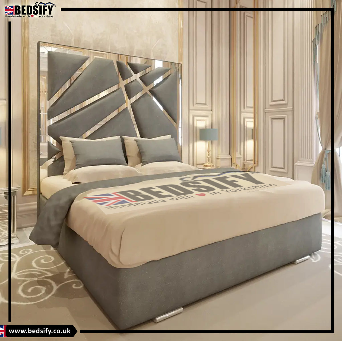 2025 Starlight Luxury Mirrored Bed Frame